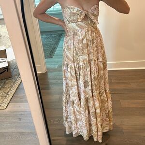 Zimmerman maxi strapless floral dress size 0